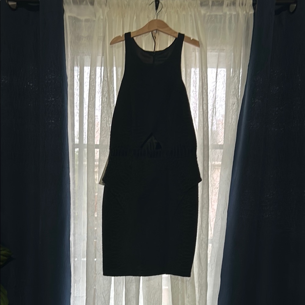 JAYGODFREY Black Halter Sheath Cocktail Dress